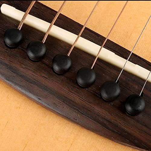 Miwayer Ebony Китара Мостови Пина Резервни Части за 6 и 12 Струнна Акустична китара (Чисто Черно дърво)