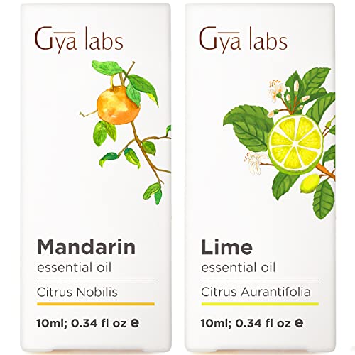 Етерично масло от мандарина и масло от лайм - Комплект за избелване на кожата Gya Labs за Скучна и мазна кожа