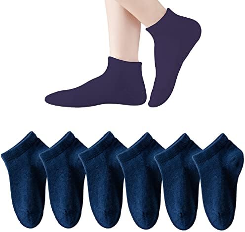 Памучни чорапи Marchare За момчета / Момичета с дълбоко деколте, Детски Безшевни Ученически Чорапи, 6 опаковки