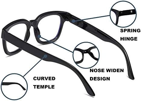 ZXYOO, 3 опаковки очила за четене в стила на Опра за жени и мъже, блокер синя светлина компютърни ридеры с пружинным