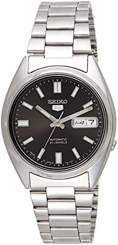 Мъжки часовник Seiko 5 с автоматично управление от неръждаема стомана, черен циферблат - SNXS79J1 - (Произведено в Япония) от