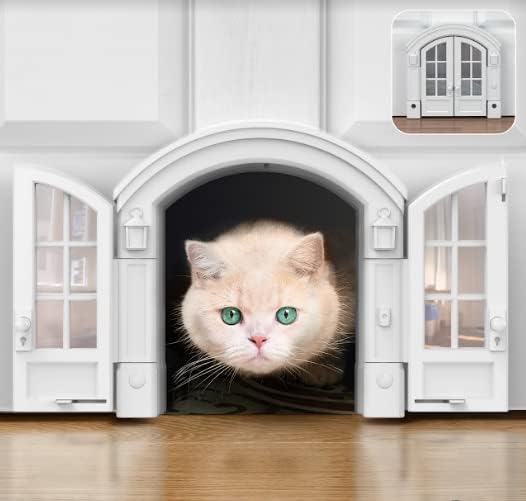 Порталът вратата Purrfect French Cat Door - Стилна Межкомнатная врати без панти на крилото за котки среден размер, с тегло до
