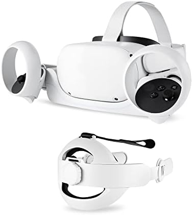 Комплект Wasserstein - Регулируема Глава колан Elite и зарядно устройство, Съвместим с Oculus Quest 2