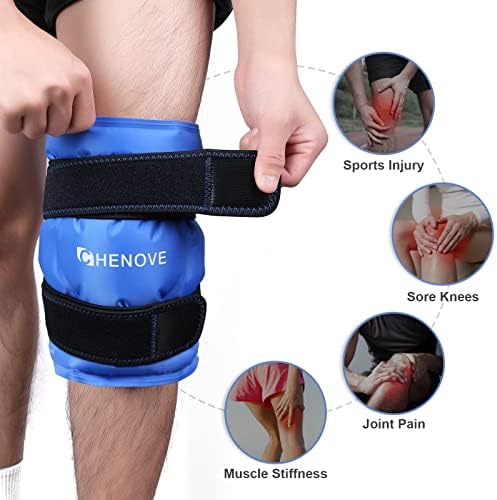 Пакет с лед на коляното CHENOVE XL Увийте около целия коляното + Ръкавици с лед за ръце за облекчаване на болката