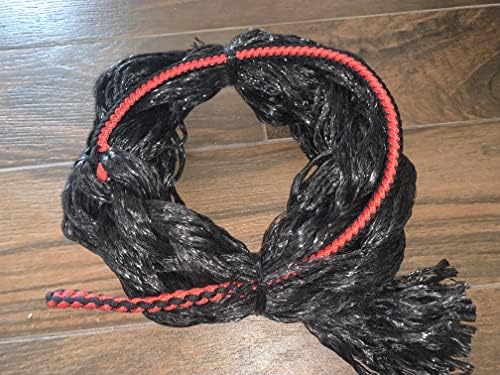 EPT Бул Ropes Възрастен на Седлото Bronc Rein е Много Мека Черно-Червен Кабел на Черно Поли 6'