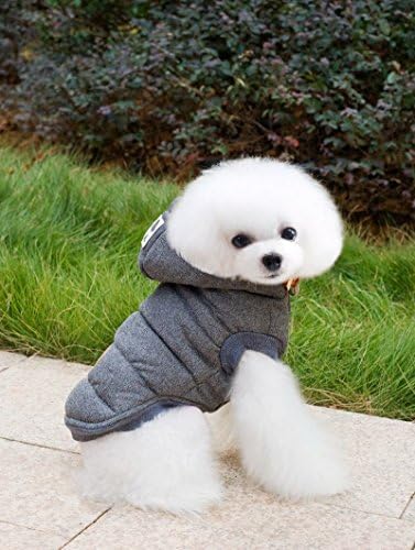 Hoody за малки кучета JIEYA с Шапка, Hoody за домашни любимци, Зимата на Топло Утепленное палто Кученце (XL, Сиво)