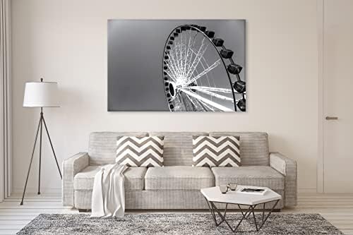 Акрилна модерна стенни живопис 'Черно-бяло виенско колело' - Уникална снимка - Художественото оформление за