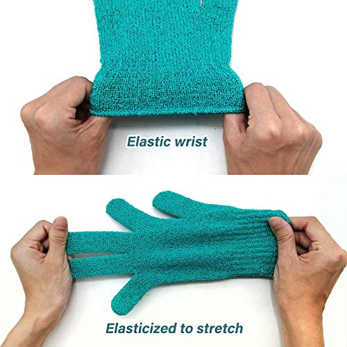 MIG4U Ексфолиращи Ръкавици-Скраб за душ Умерена и Тежка Плътност, Ръкавици За Къпане, За Миене на Тялото,