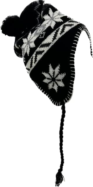 Перуански вязаная шапчица-бини с Ушанками, Зимна топла вязаная шапчица отвътре с помпоном. Унисекс за туризъм на Ски