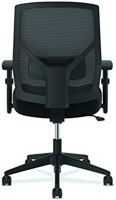 Работно стол HON Crio с висока облегалка - компютърен стол с кожена вкара стол за офис маса, черна (HVL581)