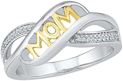 Сватбени и годежни пръстени, мамино пръстен, на мама пръстен за писма на майка ми, двойни дамски пръстени, пръстени цвят