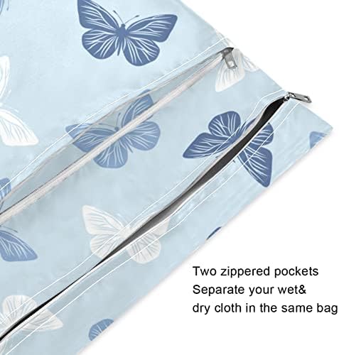 Kigai 2 бр., Чанта за влажни сушене със синя Пеперуда, Водоустойчив Многократна употреба Тъканни Чанта за Влажни