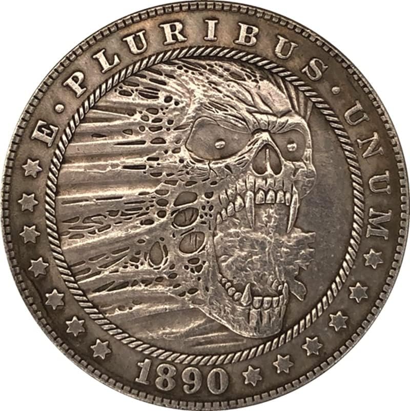 38 ММ Антични Сребро Доларова Монета Американски Морган Скитник Монета 1890CC Занаят 114