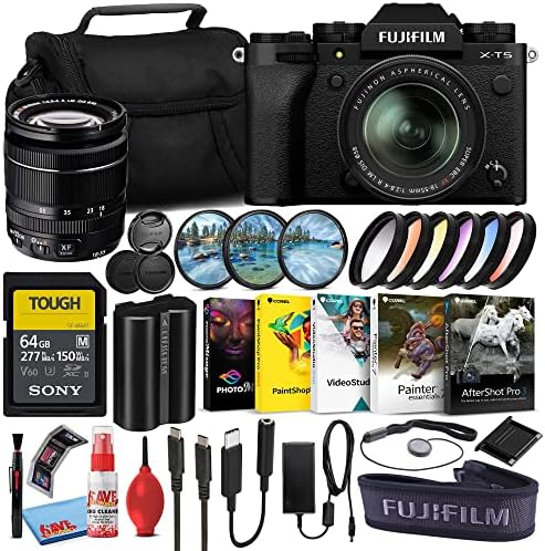 Беззеркальный цифров фотоапарат Fujifilm X-T5 с обектив 18-55 мм (черно, 16783082) В комплект с карта памет Sony