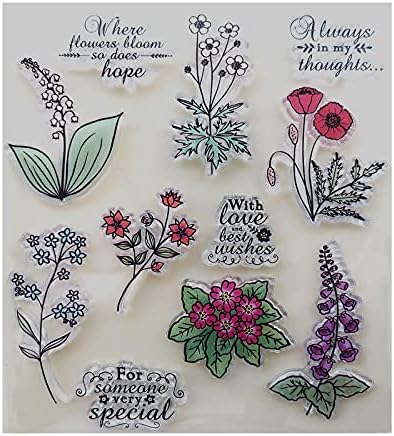 Abchoice Little Flowers Прозрачни Печати - за многократна употреба на Печата за scrapbooking и производство на пощенски