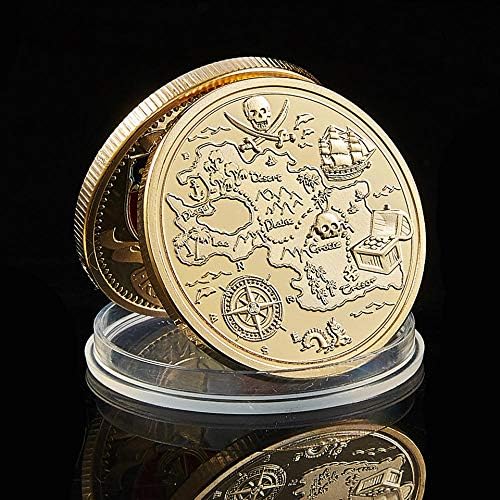 2021 Череп Пиратски Кораб Златна Монета От Съкровището Морски лъв Минава по вълните са подбрани Монета Vaule