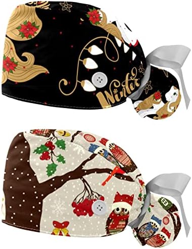 Коледен Еднорог Магическо Цвете Работна Шапка с Потни Лента, Регулируеми шапки, Пищната Шапка