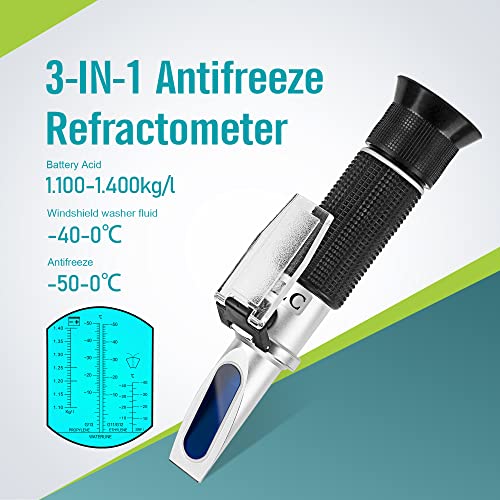 Рефрактометър антифриз LACHOI 3-в-1 с ATC за проверка на температурата на замръзване на автомобилната антифризной система, Акумулаторни киселини, течности за омывания н
