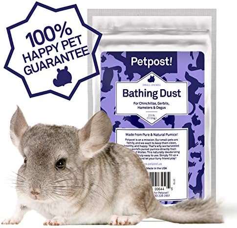 Petpost | Прах за вана от чинчила за дребни животни - естествена, чиста почистваща пемза за почистване на малки домашни