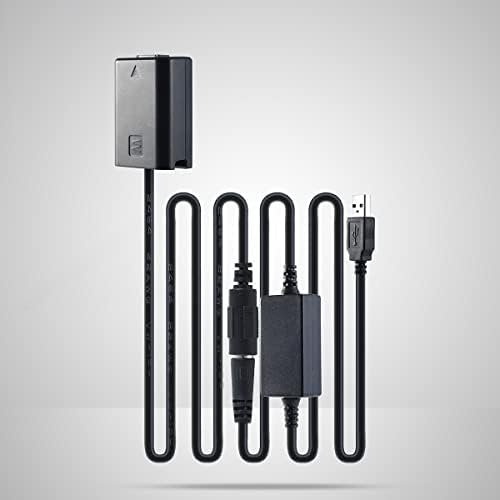 UBeesize Конектор dc Замяна за NP-FW50 захранващ Адаптер за манекен с USB-кабел за Sony A7 A7R A7S A7II A7RII A7SII