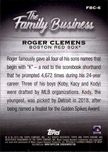 2019 Topps Chrome Актуализира Семеен бизнес FBC-6 Роджър Клемънс-Ню Йорк-MT Red Sox