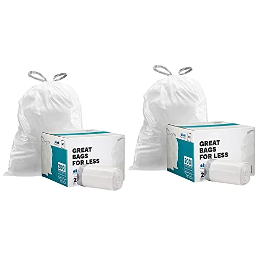 Найлонови Торбички за боклук simplehumanCode R Съвместими│ Бели втулки за боклук дантела прозорци Обем 2,6 литра