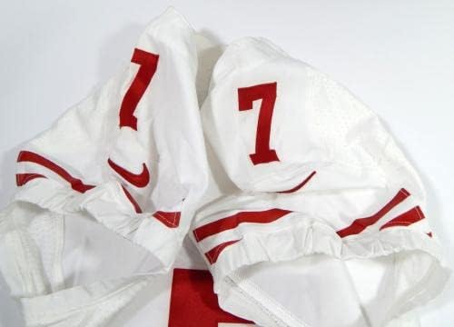 Сан Франциско 49ерс Колин Каперник 7 Излиза Бяла Риза 40 268 - Използваните тениски без подпис за игри NFL