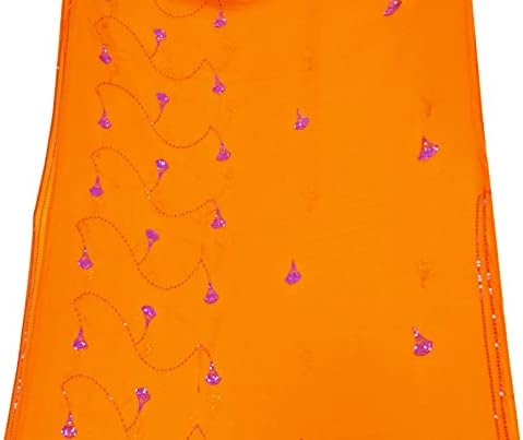 Peegli Индийски саронг Амбалажна хартия Оранжево Ретро текстил Жоржет Шифон Плат Направи си сам Традиционните пайетки Работна кърпа