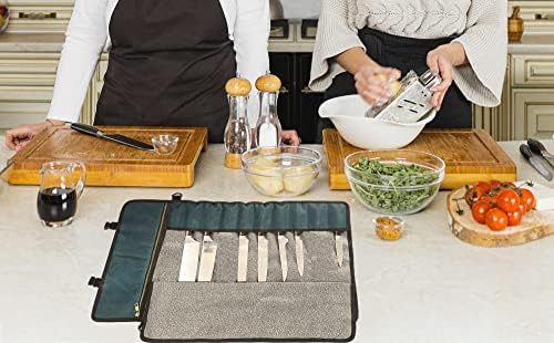 Професионална чанта за нож на главния готвач Denifiter с противорежущей кърпа Вътре, трайни Вощеным мембрана