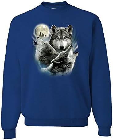 Тениска Лов Воющая Вълча Глутница Hoody Диви Диви Животни И Природа На Луната Пуловер