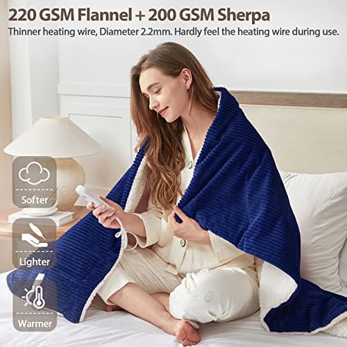 Електрическо одеяло с топъл HomeMate - 50 x 60, 4 часа, автоматично изключване, 5 Нива, отопление, Топло одеяло с защита от