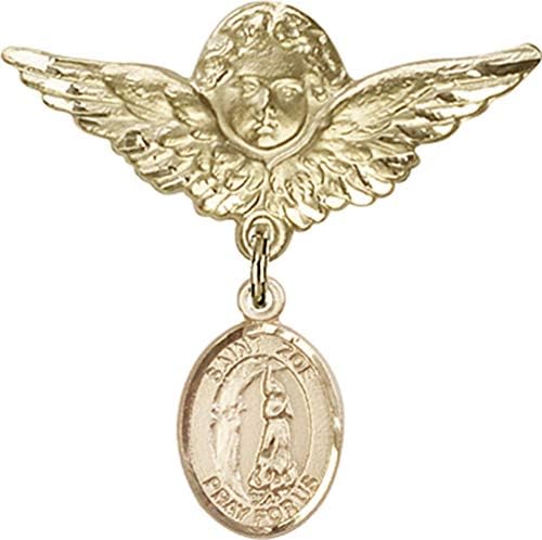Детски икона Jewels Мания за талисман на Свети Зоя Римската и пин Ангел с крила | Детски иконата със златен