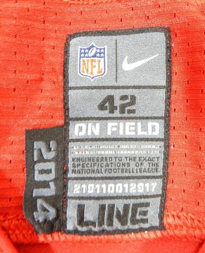 2014 Сан Франциско 49ерс Asante Кливланд 45 Освободена игра Червена Риза 42 DP35604 - Използваните тениски Без подпис за игри