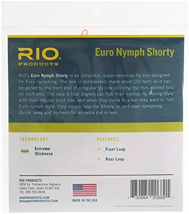 RIO Products Euro Nymph Shorty Fly Line (№ 2-5) - 20 метра, Плаващ, Оранжево / Шалфейный / Меланж Модел: 6-20689