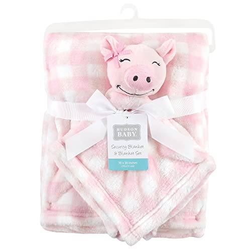 Детско Плюшевое одеяло Hudson Baby Унисекс със защитно покритие, Прасе, Един размер (опаковка от 3 броя)