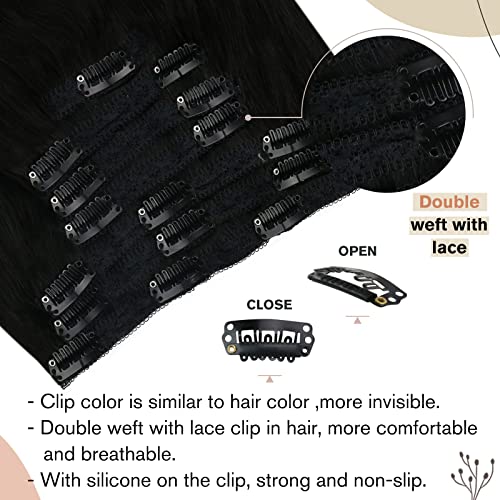 2 Опаковки Ugeat Косата Коси 18 инча 1Б с Черна Заколкой в Гредата, За да Удължаване на косата Микро-Контур