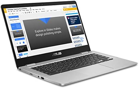 ASUS Chromebook Enterprise C423, 14,0-инчов дисплей FHD NanoEdge с ъгъл на видимост от 180 градуса Intel Celeron N3350, 4