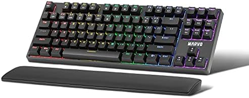 Ръчна детска RGB клавиатура MARVO KG947 на 87 клавиши с кожена поставка за китката, NKRO, Съвместим с Windows,