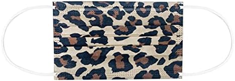 Kangma 10/50 БР Леопардовые Еднократна Маска за Лице за Възрастен, Унисекс, Улични Прахозащитен Защитни Маски За