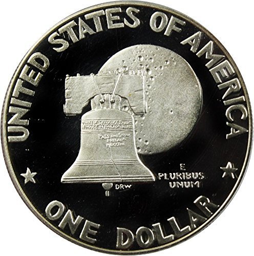 1976 S Eisenhower Proof 40% Silver Dollar Choice, Без да се прибягва $1 PR-68 Монетния двор на САЩ
