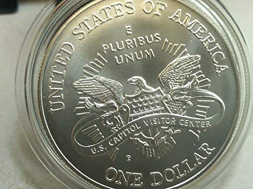 2001 P Незабравим Сребърен Долар BU от Центъра за посетители на Капитолия в САЩ - Скъпоценен Диамант, Без лечение - Монетен