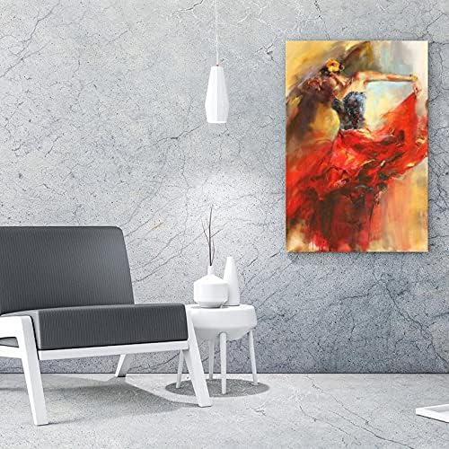 Абстрактна Живопис Танцуваща Балерина Момиче Стенно Изкуство Маслена живопис 12x16 инча (30х40 см)