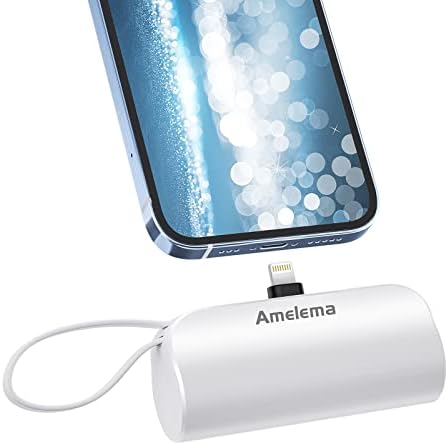 Малко Преносимо зарядно amelema за iPhone, Мини-захранване с капацитет 5000 mah окабелен / метална стойка, Хубава