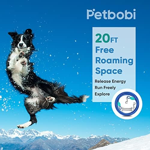 Кабел за обвързване на кучета Petbobi, 20-крак Каишка за двор, къмпинг, Каишка, без entanglements с подсилена буферна