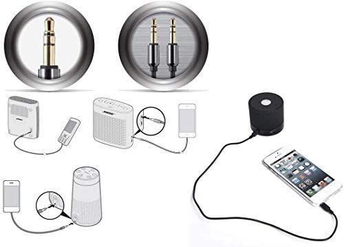 Съвместим с брендазом Стерео Мини Допълнителен аудио кабел 3.5 мм TRS за Bose SoundLink Color II, динамиката на Revolve +