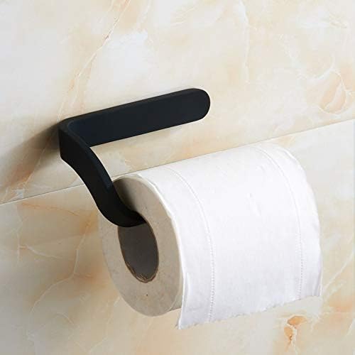 DUBAO Черен Държач за Тоалетна хартия Хром Държач за Тоалетна хартия На Руло Аксесоари за Баня, монтиран на стената (Цвят: