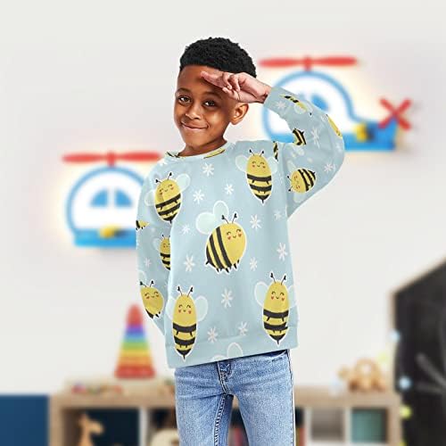 Сладки Пчелите, Hoody с цветен Модел За Момчета и Момичета, Пуловер с кръгло деколте за Деца, Пуловер с Дълъг Ръкав,