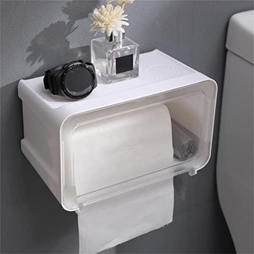 GENIGW Кутия за салфетки Без удар Ролка за извличане на Тоалетна хартия, с монтиран на стената Рафтове За Съхранение Кутия