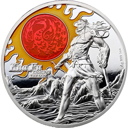 2022 DE Модерна Възпоменателна монета PowerCoin Kua Fu В Преследване на Слънцето на 5 Грама Сребърна монета 10 $ Ниуе
