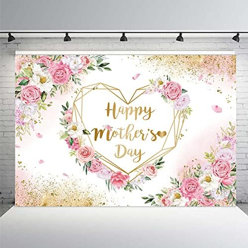 MEHOFOND Щастлив Фон за Деня на Майката, на Фона на Снимки от Сърце, Розово Цвете на Фона на Ден на Майката за